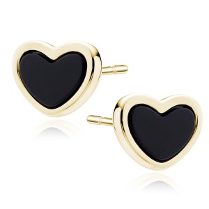 Cercei argint placati cu aur galben inima DiAmanti Z2142EG_OB-DIA (Argint 925‰ 1,2 g.)